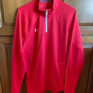 Under Armour UA Knit Warm-Up 1/4 Zip Red Pullover 1327205-600 Men’s Medium